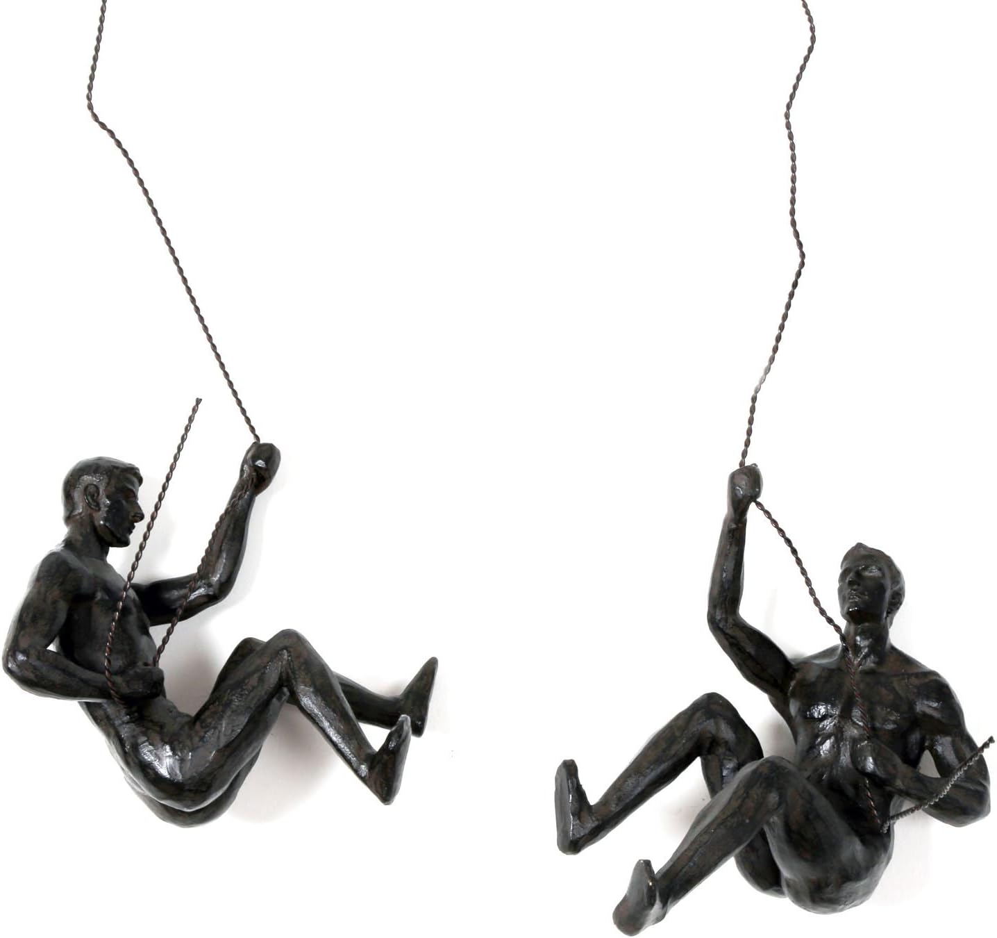 Abseiling Man Looking Up Ornament Black