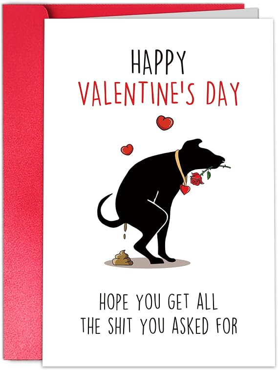 TQDaiker Happy Valentines Day Card for Husband Boyfriend, Dog Lovers Valentines Card from Wife Girlfriend