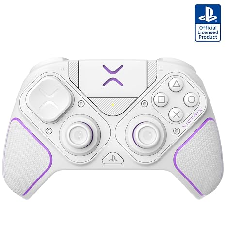 PDP Victrix Pro BFG drahtlos Gaming Controller for Playstation 5 / PS5 PS4 PC Modular Gamepad Remappable Buttons Customizable Triggers/Paddles/D-Pad PC App White