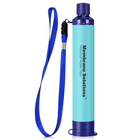 Membrane Solutions Outdoor Camping Water Filter for 5000 Litres of Filtered Water Filter Accuracy up to 0.1 Micron Removes 99.9999% E.Coli BPA-Free 1 Pack