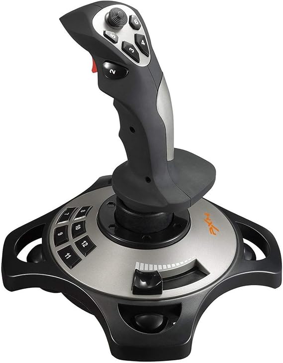 PC Joystick, YF2009 USB Gaming Controller with Vibration Feedback and Throttle, Wired Flight Stick for PC Computer Laptop