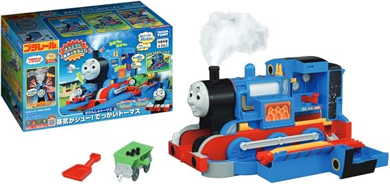 Takara Tomy "Plarail Thomas the Tank Engine Thomas with Steam! Big Thomas", Train Toy, Ages 3 and Up, Passed Toy Safety Standards, ST Mark Certified, PLARAIL TAKARA TOMY
