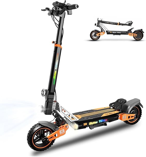 Electric Scooter for Adults, 1000W/2400W Dual Motors, Max 27-35MPH & 28-40 Mile Range, Dual Suspension Folding E-Scooter with LED Lights & Off-Road Tires Fit for Commute/Work/School