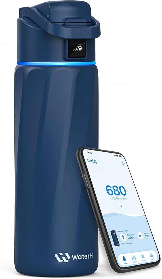 WaterH Boost Smart Water Bottle Tracker with Reminder to Drink Water, 710ml