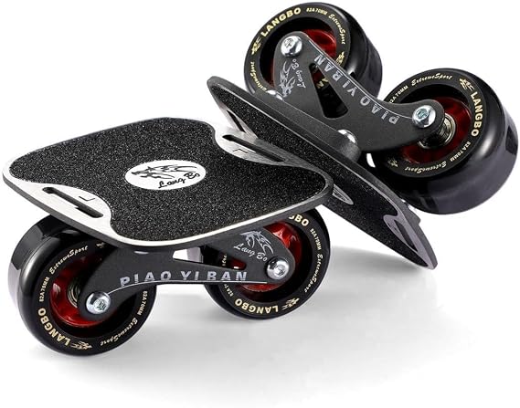 Roller Road Drift Skates Plate, Portable Split Skateboard with Non Slip Aluminum Alloy Board, Steel Bracket, Widened PU Wheels, Quality Bearings