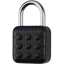 6 Digit Combination Padlock Gym Locker Padlocks Stainless Steel ABS IP55 Waterproof Electronic Password Lock with Multi-User Code Function for Gym Garage School Travel Outdoor Use (Black)