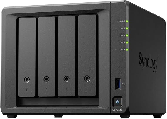 Synology 4 Bay DS425+ Quad Core CPU with 2GB Memory for 2.5GbE-NIC Standard Users with Domestic Authorized Dealer Field Lake Telephone Support DiskStation