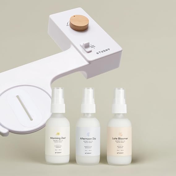 TUSHY Classic White Bamboo Bidet Attachment & Toilet Spray Variety Pack