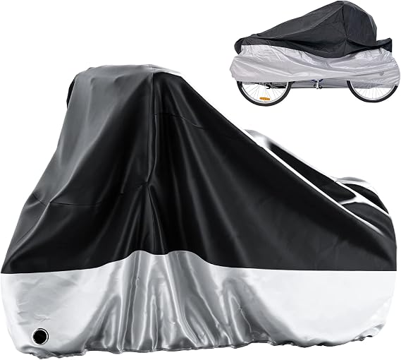 MOONCOOL Adult Tricycle Cover Trike Cover, 3 Wheeled Bicycle Bike Cover for Outdoor Storage Waterproof, Dust Wind Proof for Bikes