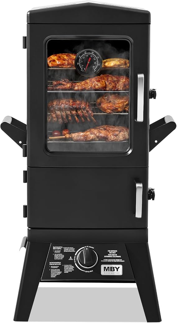 4-Rack Vertical Propane Smoker with Cover