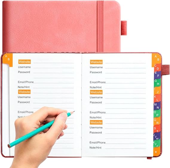 Password Book Compact Portable Pocket Sized Discreet Record Keeping