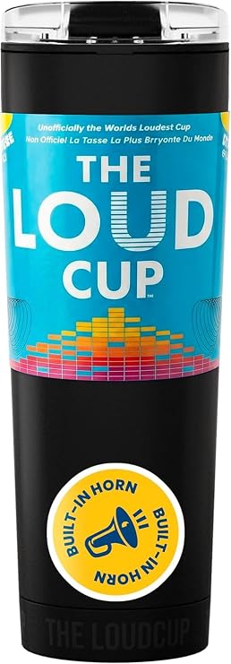 The LoudCup 23 oz 2-in-1 Water Bottle & Noisemaker, Jet Black