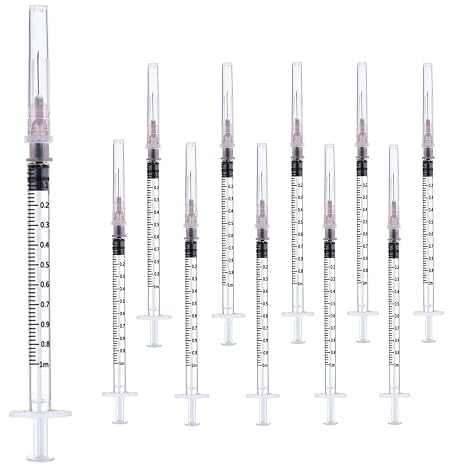 25 Pack 1ml 27Ga Lab Syringe Tools, Individually Packed