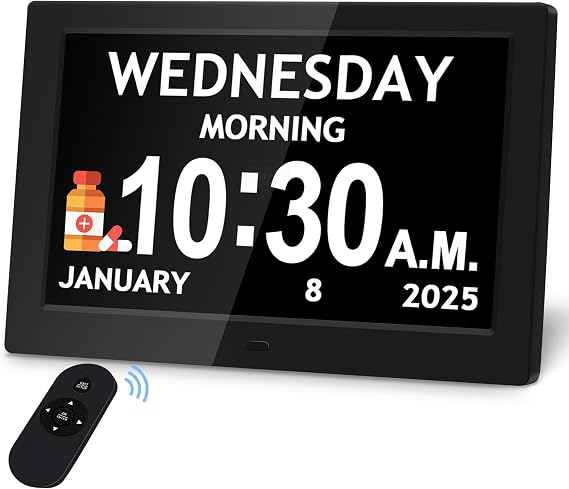 10.1'' Dementia Clock with Date and Time for Elderly, Clocks for Seniors