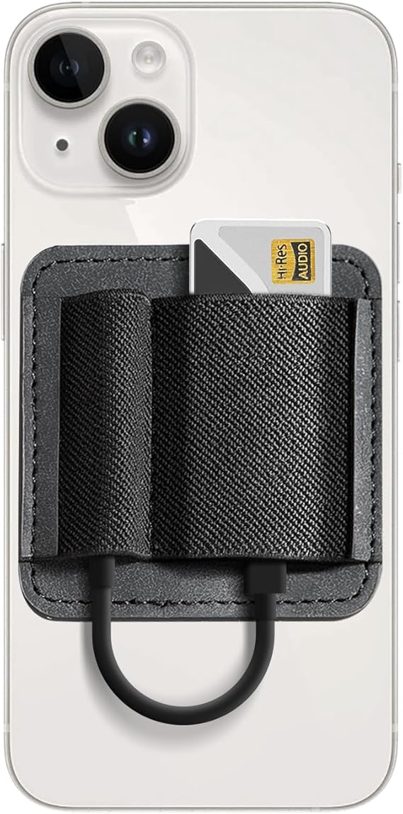 SHANLING Magnetic Leather DAC Case K2, Strong Magnet, DAC Pocket, Powerful Suction, Android Cell Phone Back Clip, DAC Accessories - Black(Compatible with UA2-UA7 UA3 UA4 UA6 UA7 Full Series & More)