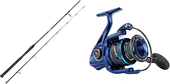 KastKing Kong Saltwater & Freshwater Fishing Rod, KastKing Kapstan SE Saltwater Spinning Reel - IPX6 100% Waterproof Up to 55LBs Max Drag Big Game Fishing Reel, Size 4000