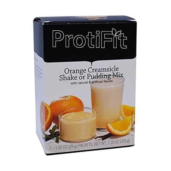 Proti Fit Bariatrix Nutrition Orange Creamsicle Shake Or Pudding Mix - For Weight Loss - Hunger Suppressant - 15 Grams of Protein - 100 Calories- Meal Replacement 7 Packets 1.02 OZ (NET WT 7.16 OZ)