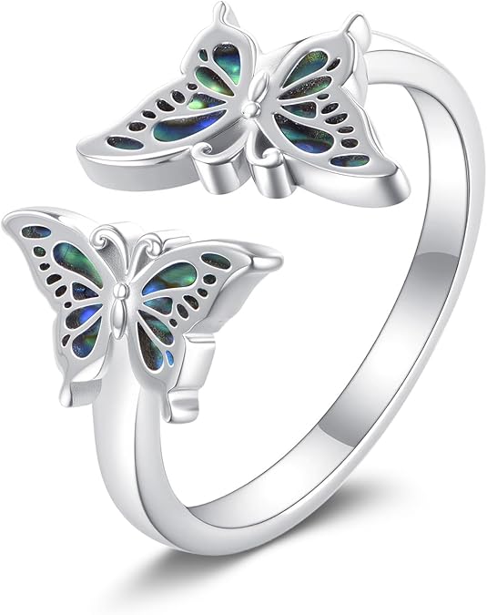 Butterfly Ring Sterling Silver Thumb Ring Butterfly Open Rings Jewelry Gifts for Women Men
