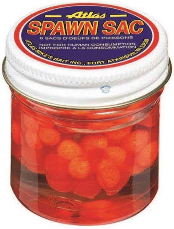 Atlas Mike's Spawn Sack Salmon Fishing Bait Eggs (6 Sacks per Jar)