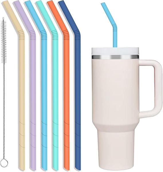 XANGNIER 14 Extra Long Silicone Replacement Straws for Stanley 40 oz Cup