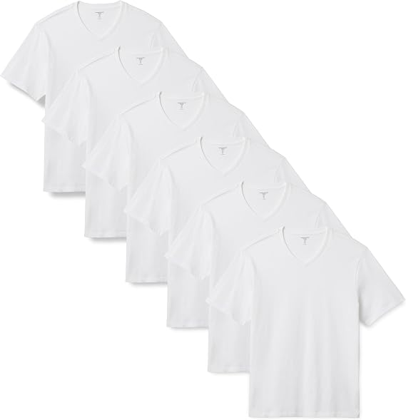 Amazon Essentials Men's Regular-Fit Short-Sleeve Crewneck T-Shirt, Pack of 6