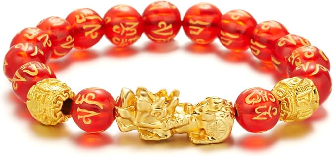 Feng Shui Good Luck Bracelet, Pixiu Bracelet for Men Women with Sagin Pixiu Character for Protection Can Bring Luck and Prosperity