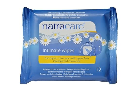Natracare Organic Cotton Intimate Wipes (12 Wipes)