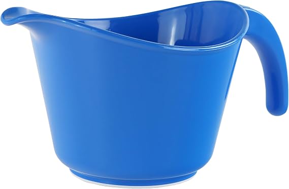 Reston Lloyd, Batter Bowl With Pour Spout, Non-Slip Base, Erogonomic Space Saving Detachable Handle, 2 QT Heavy Duty BPA-Free Microwave & Dishwasher Safe, Azure