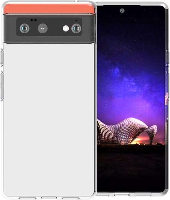 for Google Pixel 6 Slim case, Thin Soft Silicone Flexible TPU Gel Skin Lightweight Anti-Scratch Shockproof Protective Cases Cover for Pixel 6, Crystal Clear