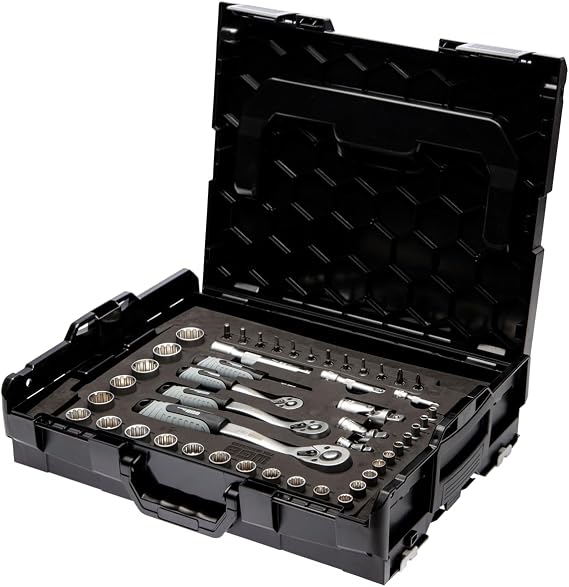 WGB Das Werkzeug Sortimo Socket Set NR.3850 LB 1/2 Inch + 3/8 Inch + 1/4 Inch Hybrid Socket Set in Original L-Boxx