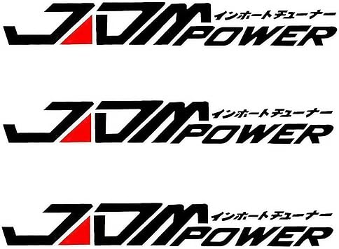 3Pcs Black Creative JDM Power Car Sticker Window Bumper Decal Bumper Stickers for Toyota Honda Volkswagen Mitsubishi Accessories