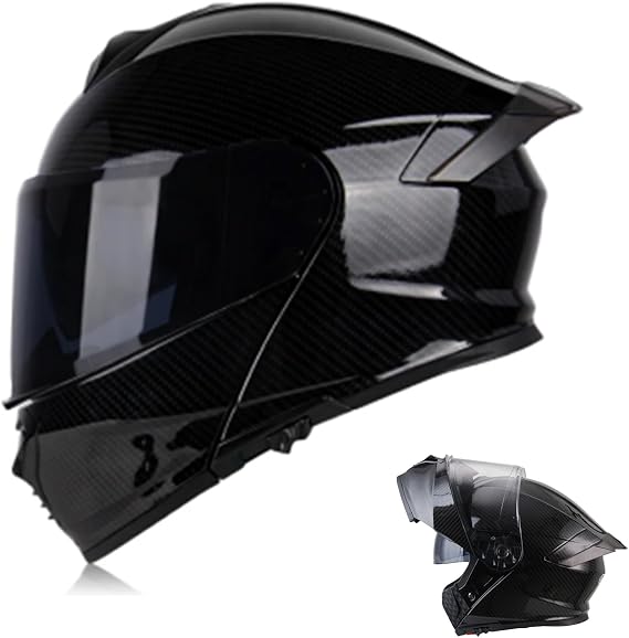 Modular Motorcycle Helmet for Men Women, Dual Visor Flip up Motorcycle Helmets DOT Approved Full Face Helmet for Adults