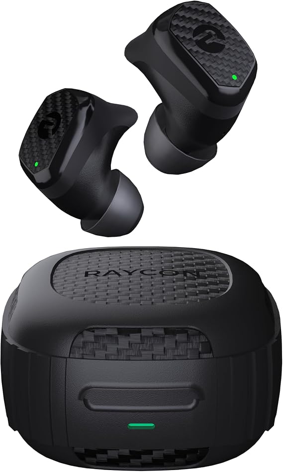 Raycon Impact Earbuds Military-Grade Impact Resistant, IP67 Bluetooth Earbuds with Stereo Sound, 90 Hours of Battery Life, Active Noise Cancellation (Black)