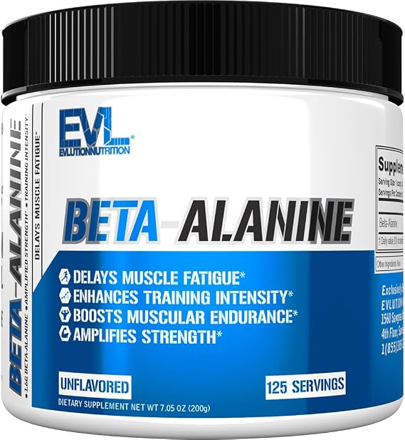 EVL Beta-Alanine 1.6g Pre Workout Powder Supplement - 125 Servings