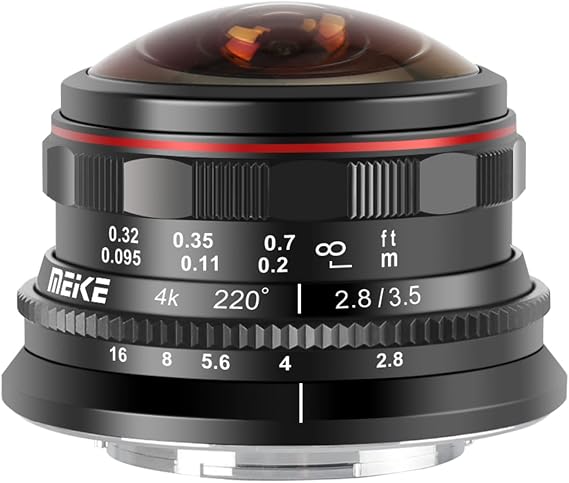 Meike 3.5mm f2.8 220 Ultra Wide Angle MF Fisheye Lens for M43 Mount Camera