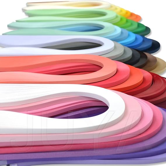 JUYA Solid Color Quilling Strips Set 42 Colors 4200 Strips 3mm/0.12in | 100 Strips Each; Balanced Color Selection; 39cm (15.35in) Long; Approx. 120 GSM; Cards and Framed Art