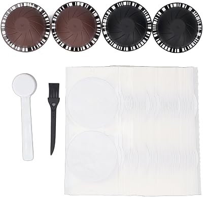 BAFOVY Coffee Aluminum Foil Lids Reusable Coffee Capsule Stickers Self Adhesive Aluminum Foil Capsule Covers 100pcs with 4 Reusable Pods for Machines