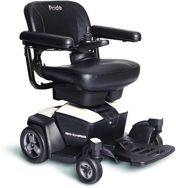 Pride Go-Chair Travel Power Wheelchair with ext warr incl Batteries (Pearl White)