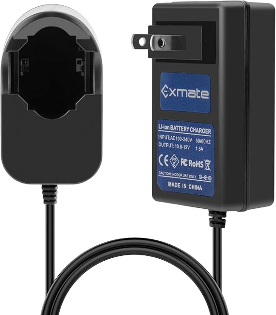 Exmate 10.8V Li-ion Battery Charger, Pod Style, Compatible with Dremel 855-02, 8000-01, 8001-02, Not for Ni-MH/Ni-CD Battery