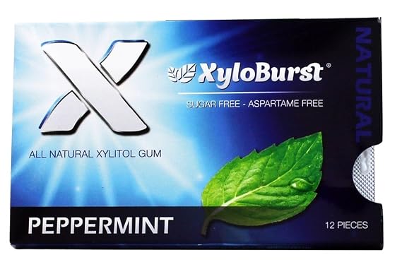 Xyloburst Blister Pack Xylitol Gum, Peppermint, 12 Count