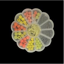 Carp Rig Beads, Carp Beads 100 pieces with Bottom Feed Box, needle, lead, line set