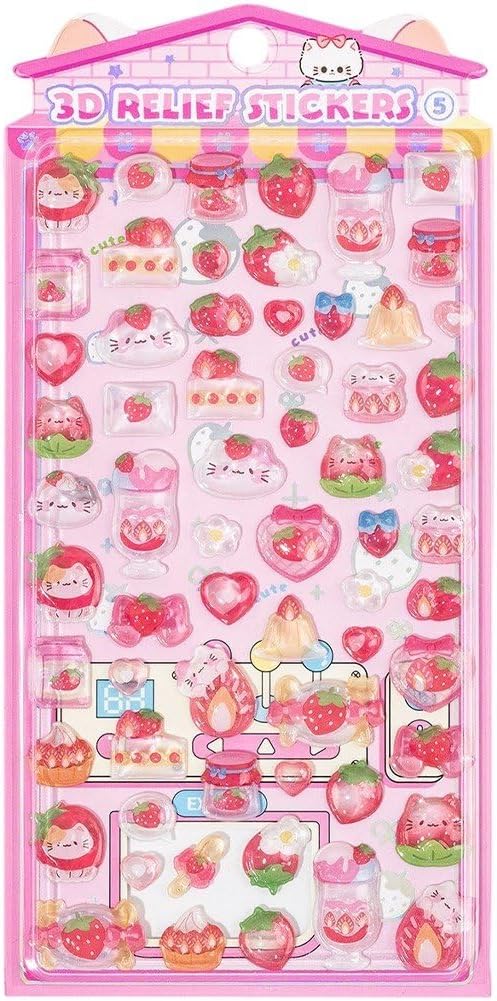 Cute 3d Puffy Stickers Kawaii Resin Animal Cartoon Sticker, Tiny Diy Stickers for Scrapbooks Laptops Water Bottles