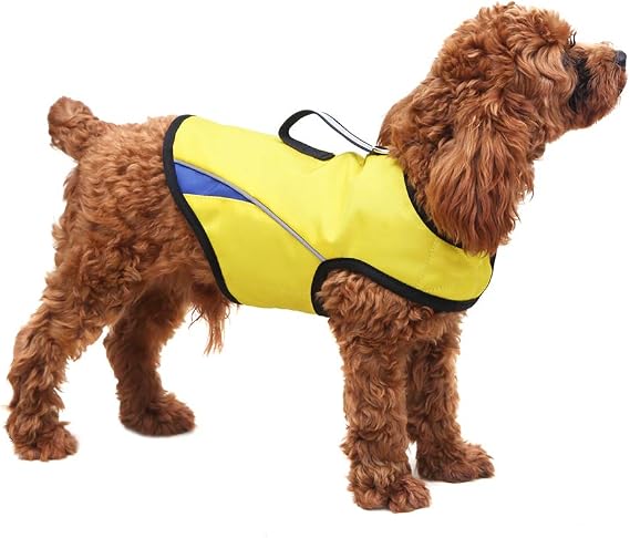 Dog Anxiety Jacket- Keep Calmig Vest Thunder Coat with D-Ring and Training Handle for Small Dogs(Yellow)