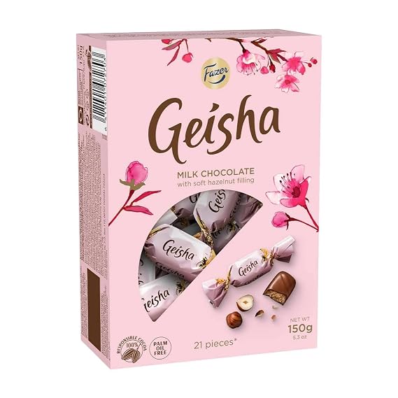 Fazer Geisha Chocolates with Soft Hazelnut Filling Small Box 5.3 Oz (150g)