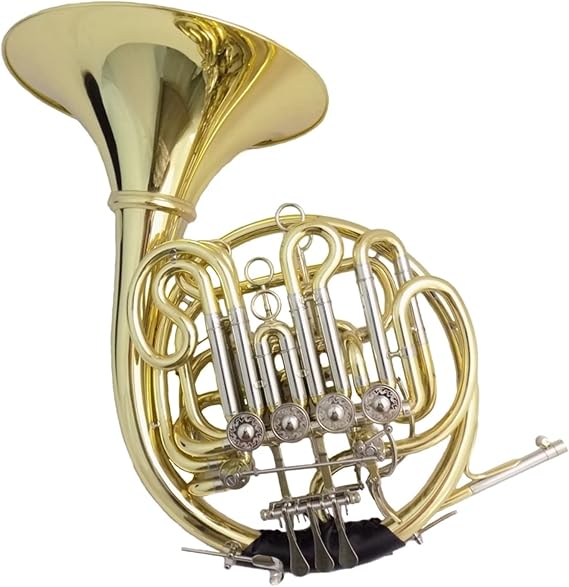Intermediate French Horn Bb/F High F Three Valve Brass Material Separate Clock with Fiberglass Shell French Horn Musical Instrument