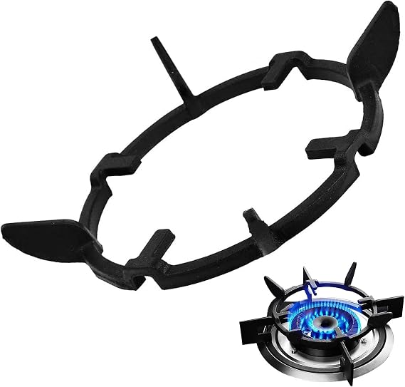 AUTUUCKEE Wok Ring, 17cm Diameter Universal Wok Stand for Gas Hob, Cast Iron, Black [Energy Class A]