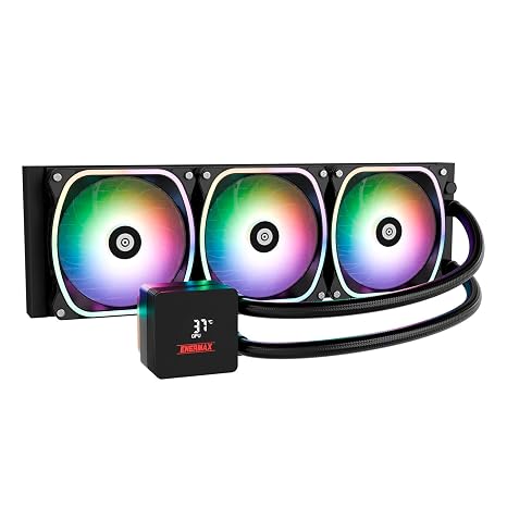 ENERMAX AquaFusion V2 360mm ARGB AIO CPU Liquid Cooler w/Digital Display, 3X 120mm PWM Fan 380W TDP, for Intel 1851/1700/1200/115X, AMD AM5/AM4