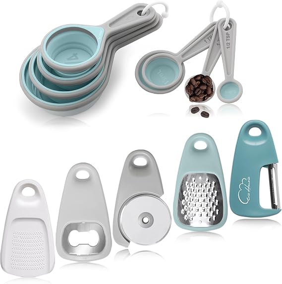 Kitchen Gadgets Set 13 Piece, Essentials for Kitchen RV Camper, Blue