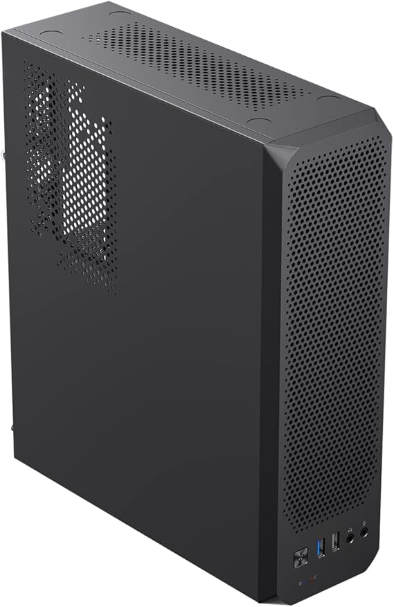 CiT S8-13 SFF Micro-ATX PC Case – Supports mATX & Mini-ITX – 80mm Fan Pre-Installed - Mesh Front Panel – USB 3.0 & USB 2.0, Compact SFF Business Workstation Case | Black