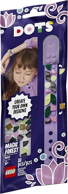 LEGO DOTS Magic Forest Bracelet 41917 DIY Craft Kit for Kids, Makes a Great Birthday Gift for Kids who Love Creative Toys and Homemade Craft Sets (33 Pieces)